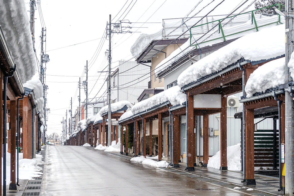 長野県飯山市の雁木通り